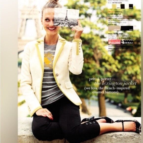 NWT J Crew Lexington 2 Riding Wool Jacket Blazer Creme Academia Prep Equestrian - Picture 3 of 16